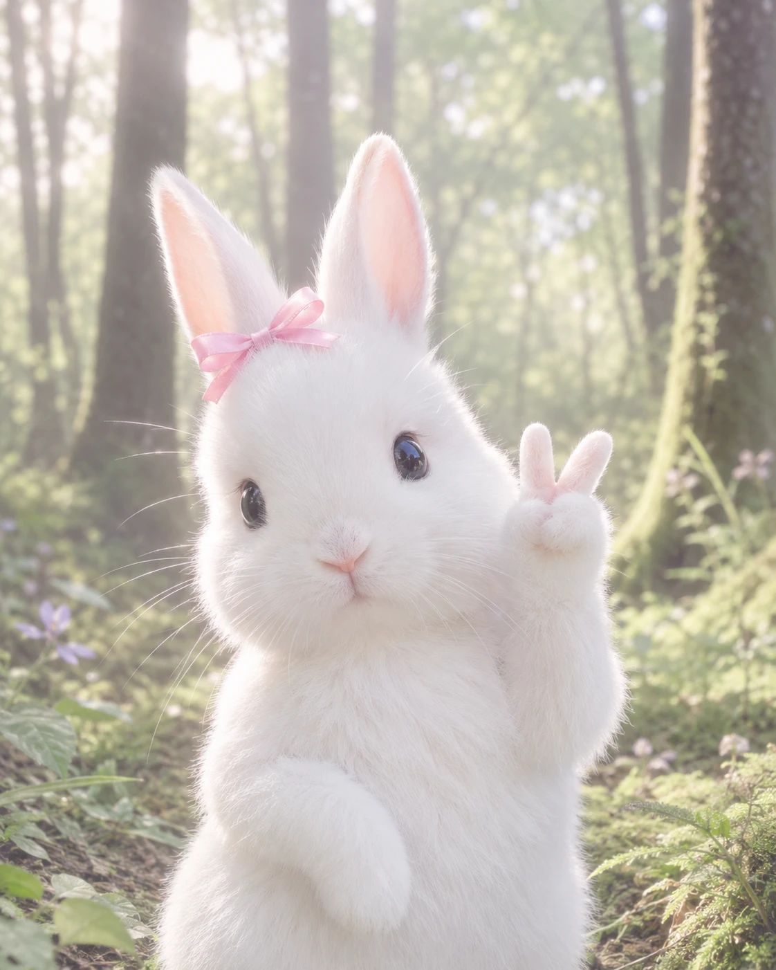 숲속 하얀 토끼 | Thincque